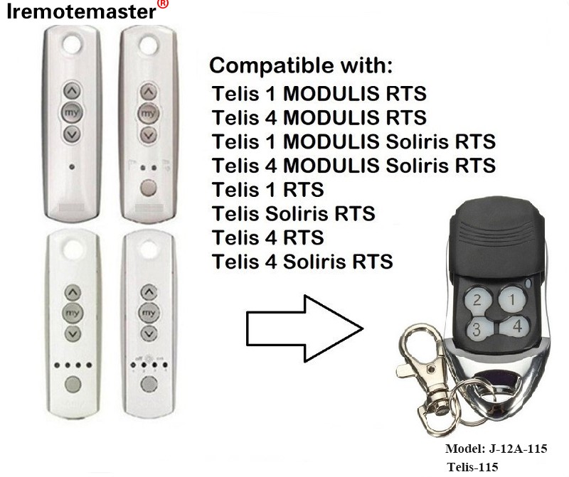 Til Telis 1 RTS Telis Soliris RTS 4 RTS Garageport fjernbetjening 433,42MHz